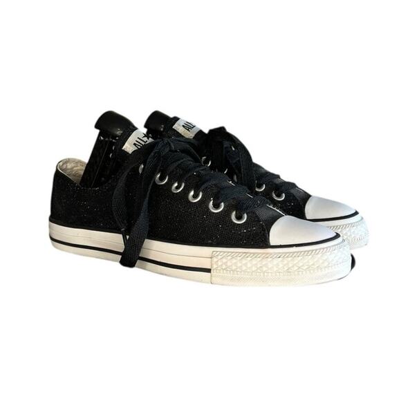 Womens Converse All Star Chuck Taylor Sequin Sneakers SIze 9 Black White CTAS - Picture 3 of 6